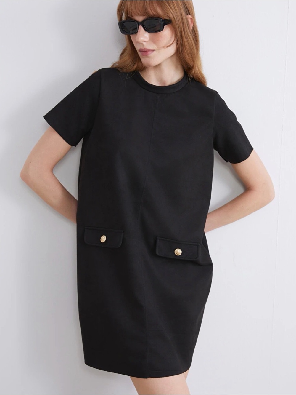 Zara Black Suede Midi Dress - M - Picture 2 of 12